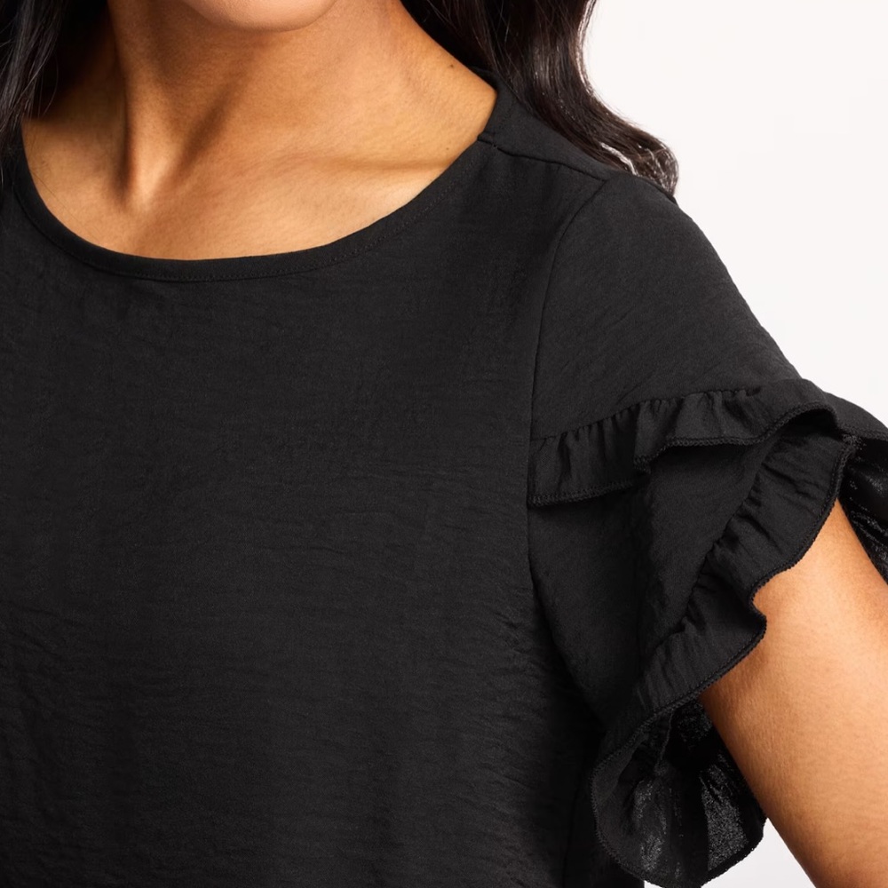 BEACON APPAREL STEVEY BLOUSE BLACK - 1X - Picture 3 of 4